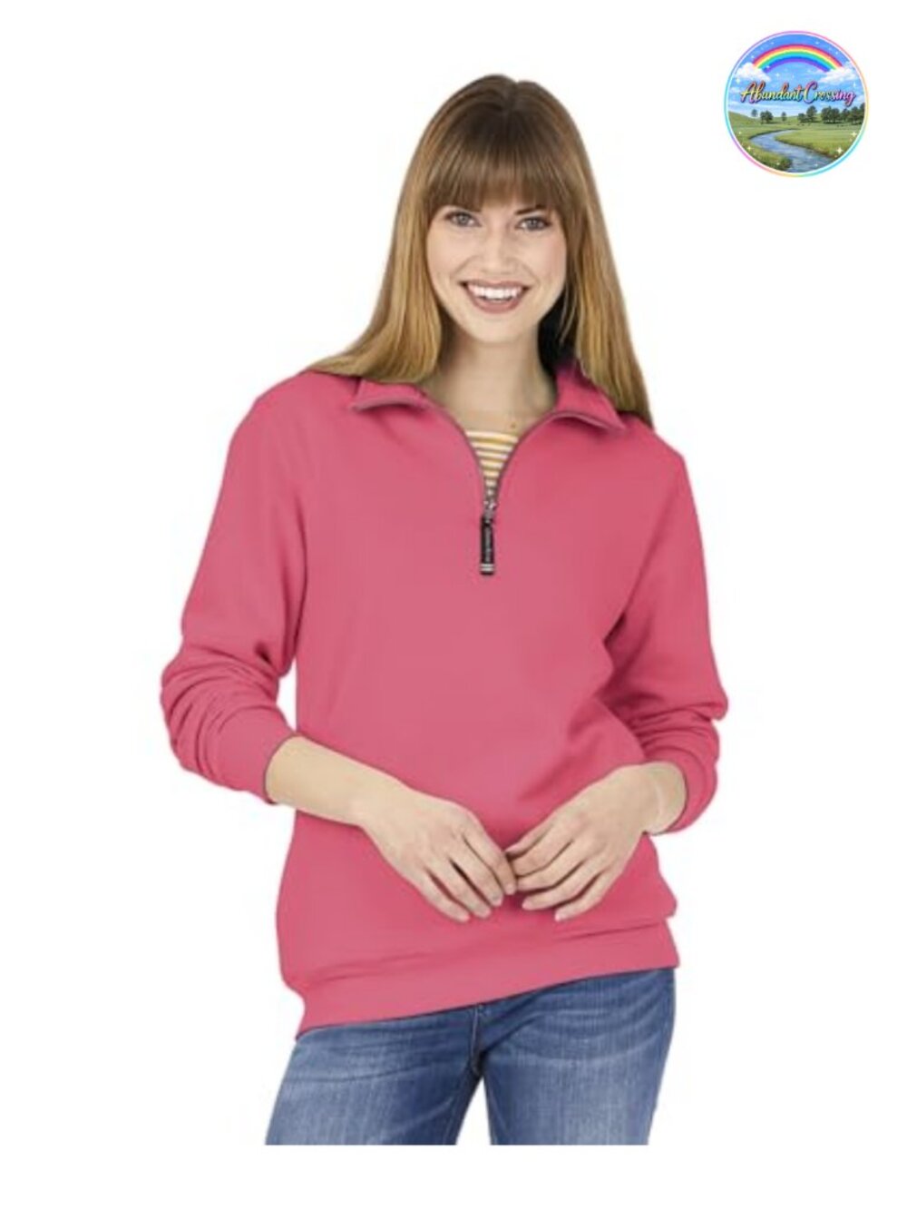 Unisex Quarter Zip Sweatshirt Cotton Polyester Loose Fit